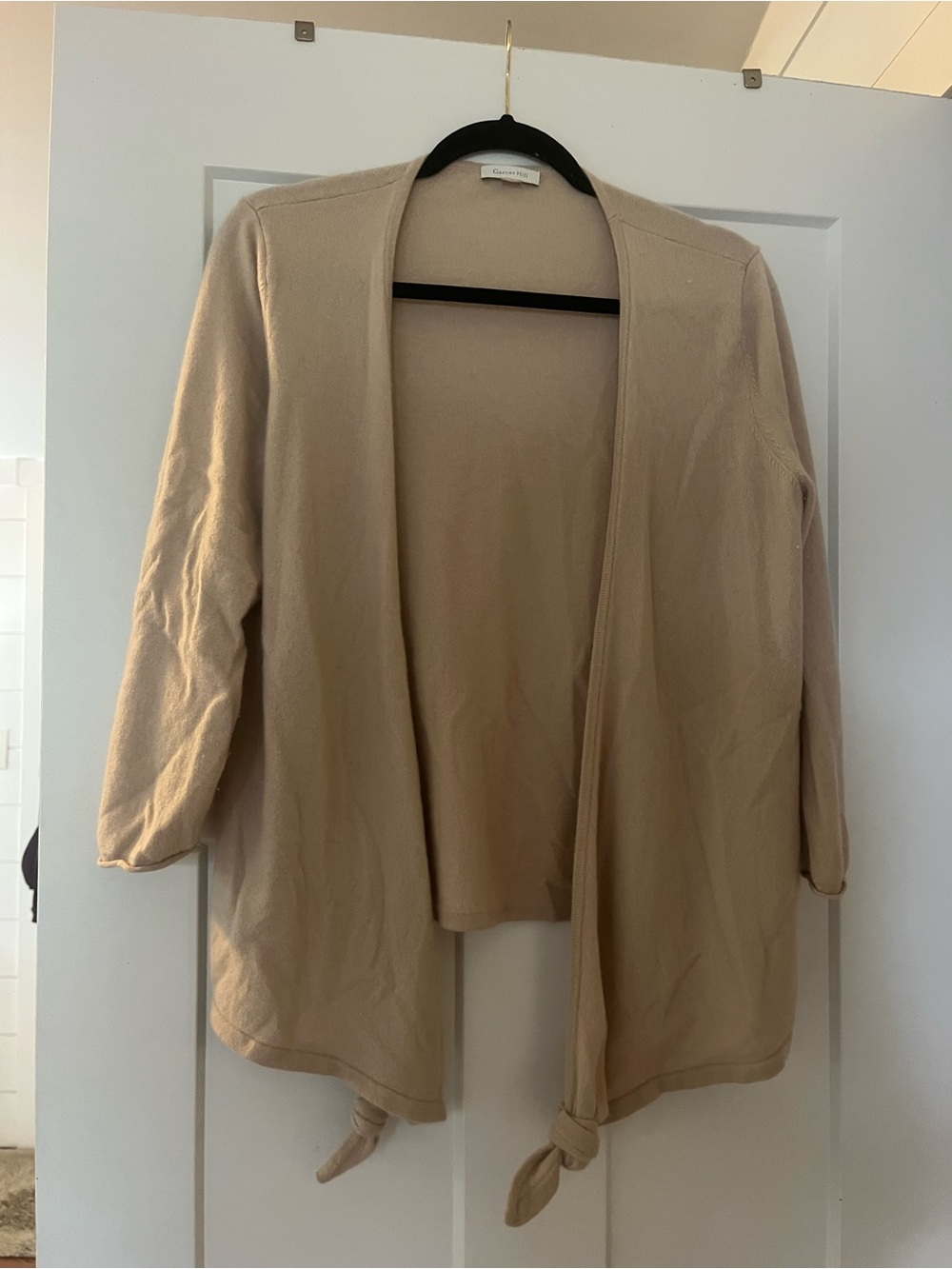 Women's 100% cashmere Open Front Cardigan Sweater in Beige